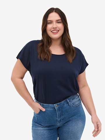 Zizzi Shirt 'Katja' in Blue: front