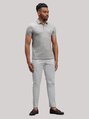Laurent Vergne Shirt 'Hugo Cotton Pique Polo in Gris Melange' in Grey: front