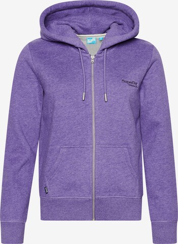 Veste de survêtement 'Essential' Superdry en violet : devant