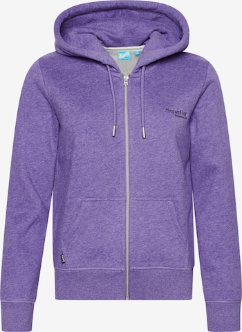 Superdry Zip-Up Hoodie 'Essential' in Purple: front