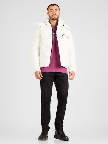 Calvin Klein Jeans Prechodná bunda 'Essential' - biela
