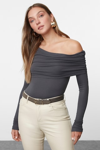 Trendyol Shirt in Grey: front
