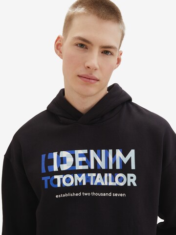 TOM TAILOR DENIM Sweatshirt in Schwarz