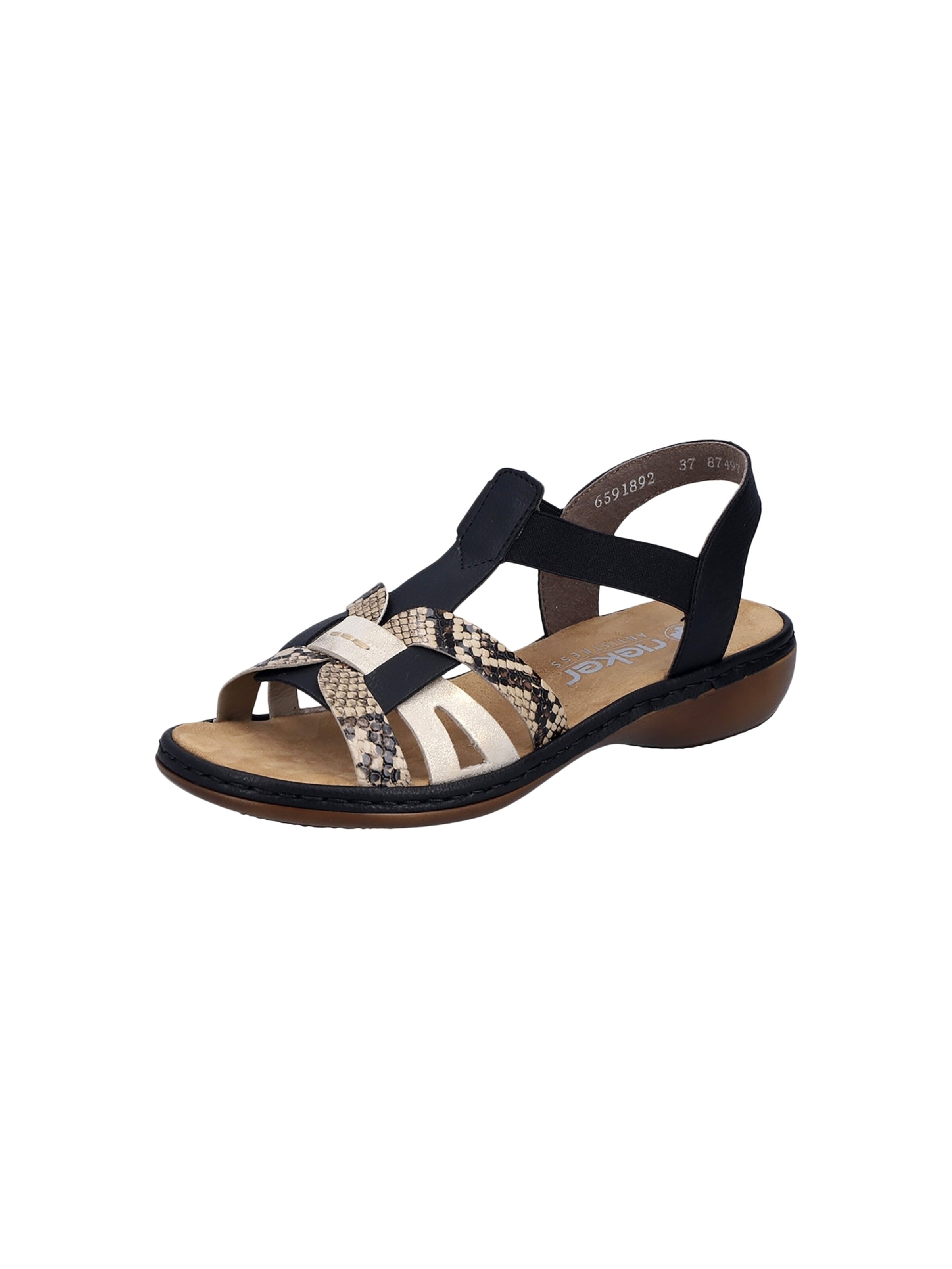 Rieker - Sandalias en negro: frente