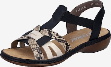 Rieker - Sandalias en negro: frente