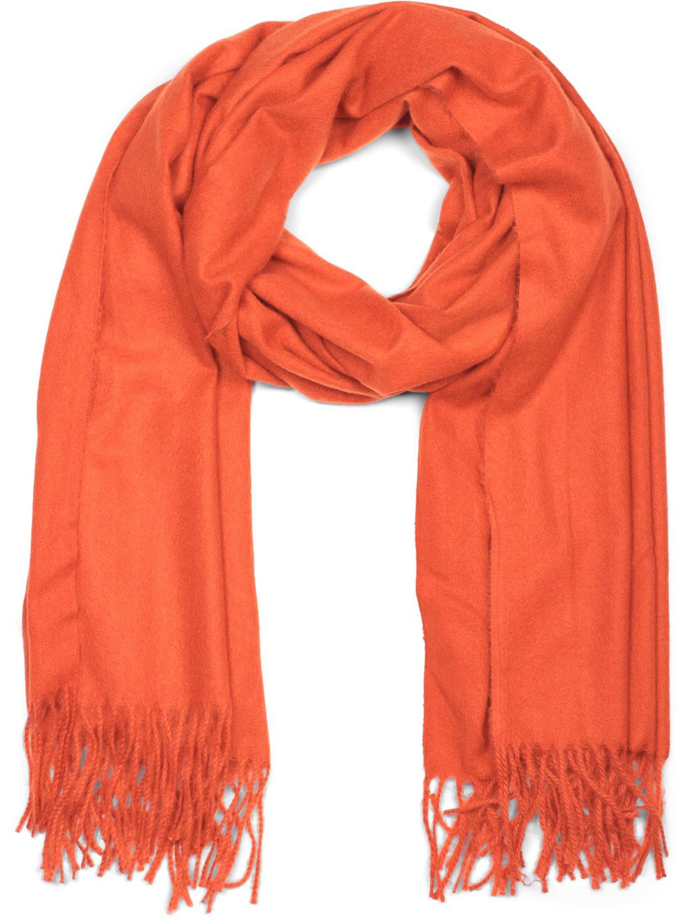styleBREAKER Schal 'Weicher Schal Uni mit Fransen'‌‌‌‌‌‌ in One Size in orange, Produktansicht