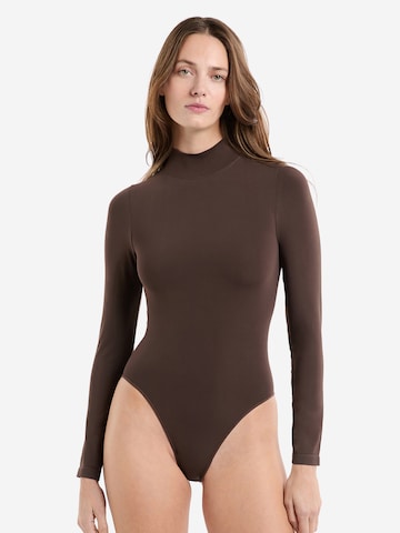 ETAM Shirt Bodysuit 'Marilyn' in Brown: front