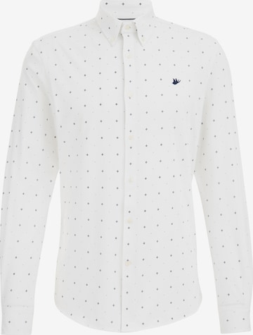 WE Fashion Slim fit Button Up Shirt in White: front