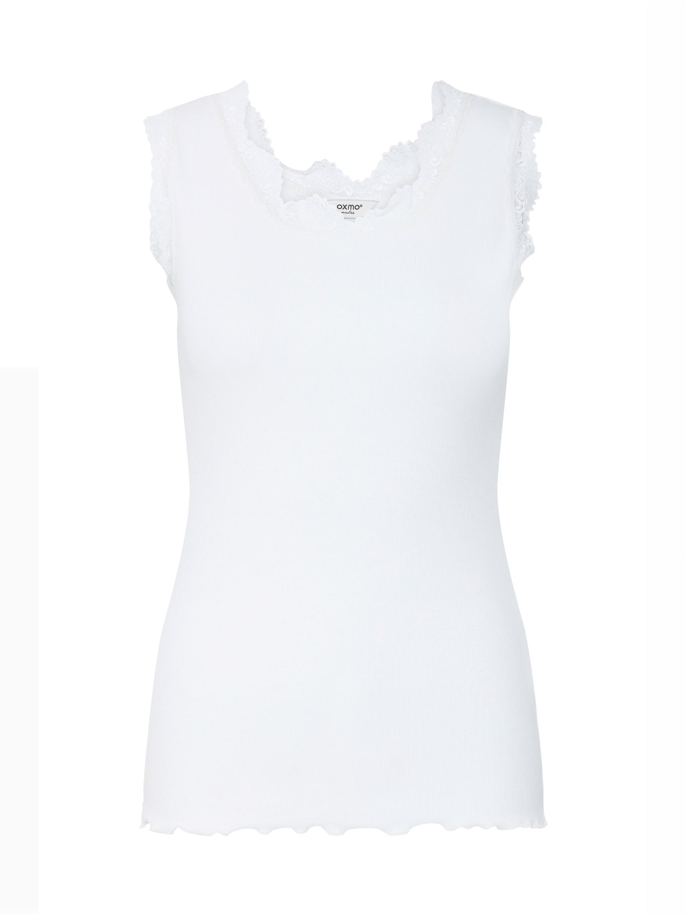 Oxmo - Top ' OXNSuna Lace ' em branco: frente