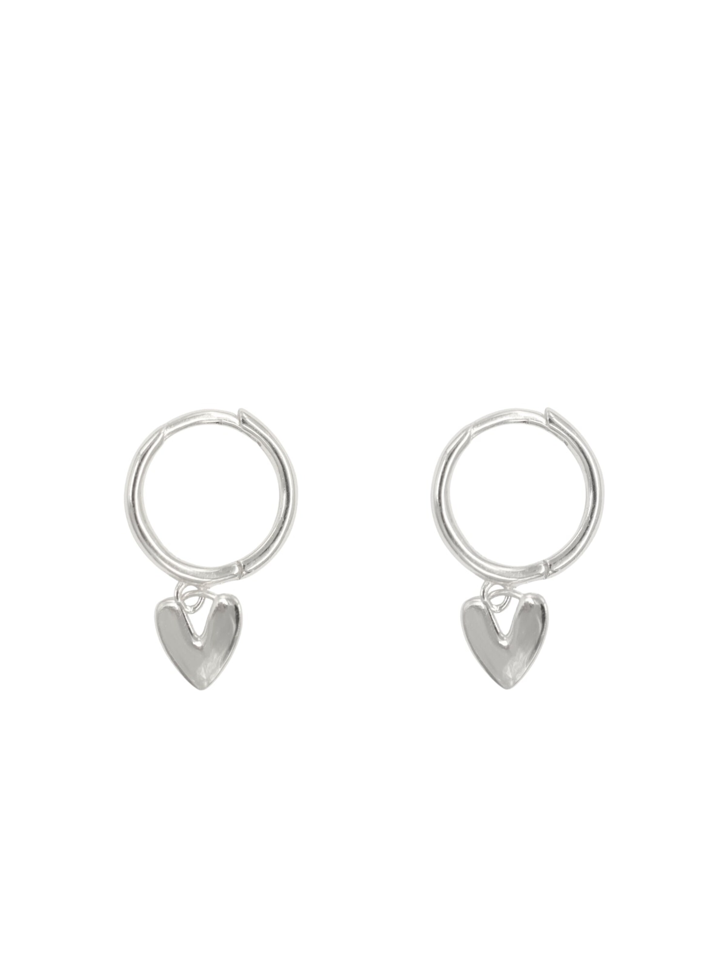 Fräulein Wunder Ohrringe 'Creolen Herzen Sterling Silber'‌‌‌‌‌ in Silber: Vorderseite
