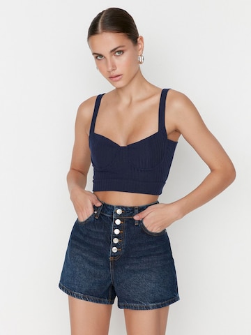 Wide leg Pantaloni de la Trendyol pe albastru