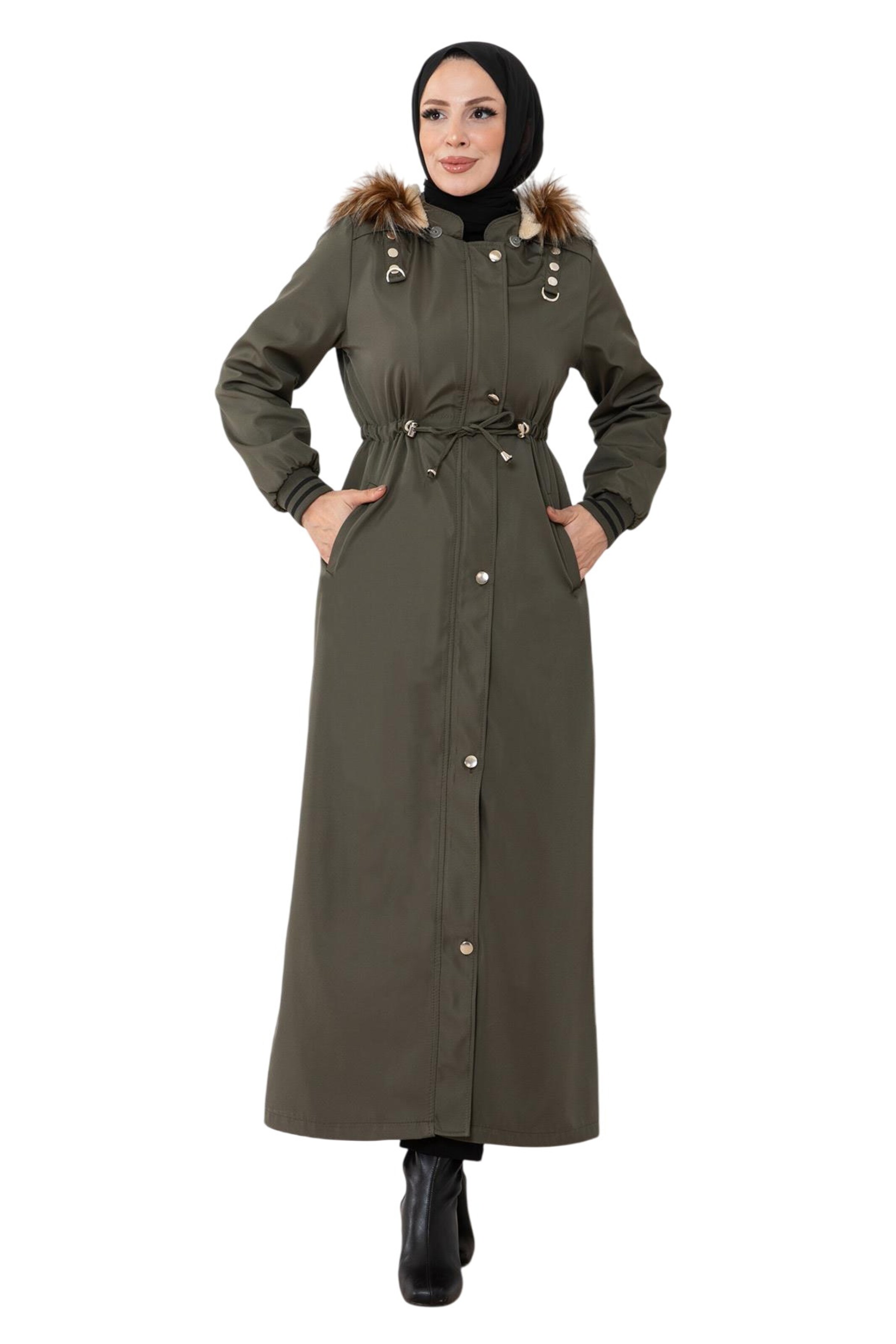 Parka d’hiver MODAMIHRAM en vert : devant