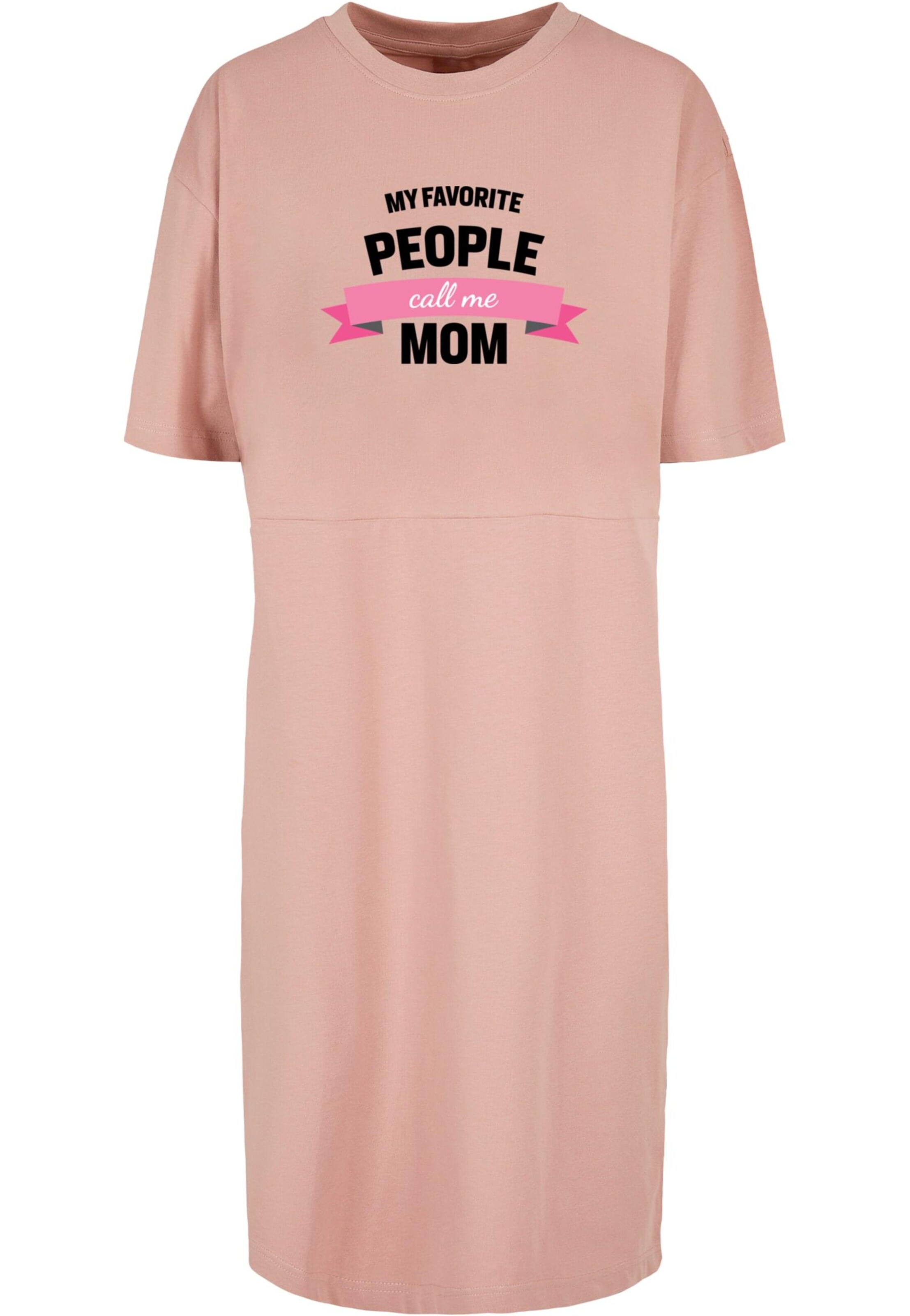 Merchcode Jurk 'Mothers Day - My Favorite People Call Me Mom' in Roze: voorkant