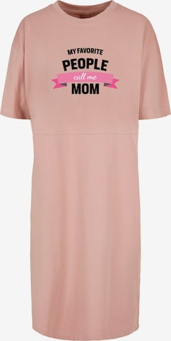 Merchcode Kleid 'Mothers Day - My Favorite People Call Me Mom' in Pink: predná strana