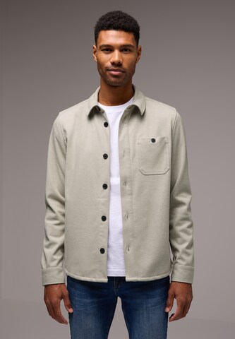 Street One MEN Regular fit Button Up Shirt in Beige: front