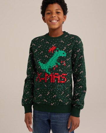 WE Fashion Trui in Groen: voorkant