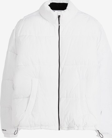 BershkaPrijelazna jakna - bijela boja: prednji dio