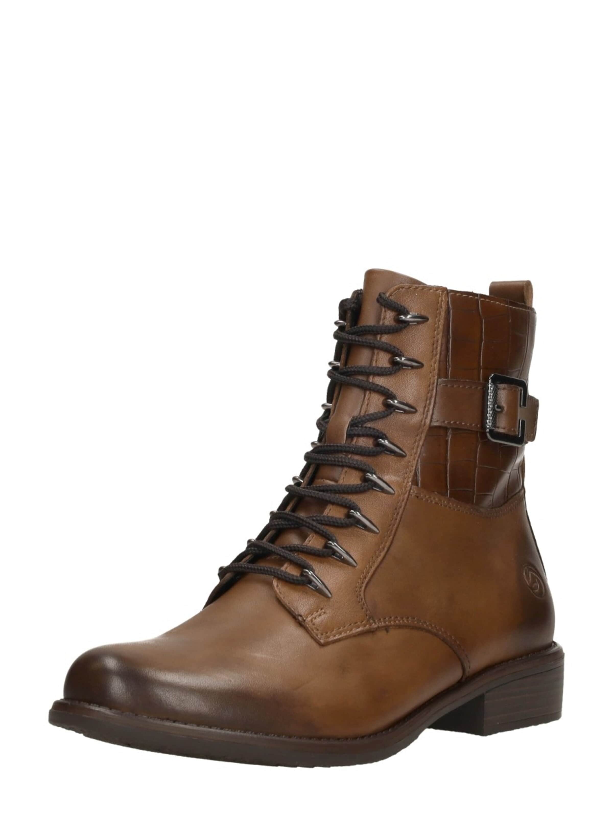REMONTE Lace-up bootie in Brown: front