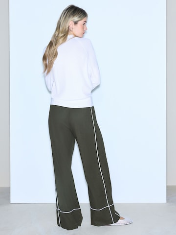 Next Wide Leg Hose in Grün