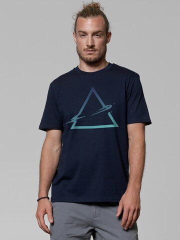 T-Shirt ' Triangle ' Watapparel en bleu : devant