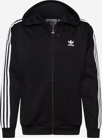 ADIDAS ORIGINALS Zip-Up Hoodie 'Adicolor Classics Full Zip' in Black: front