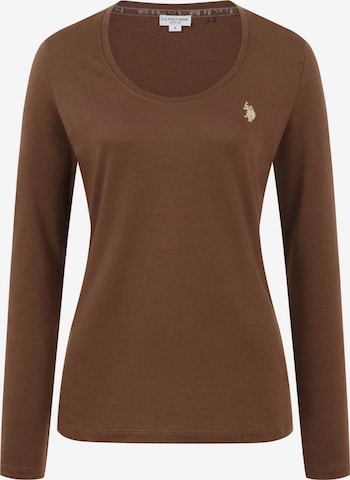 T-shirt U.S. POLO ASSN. en marron : devant