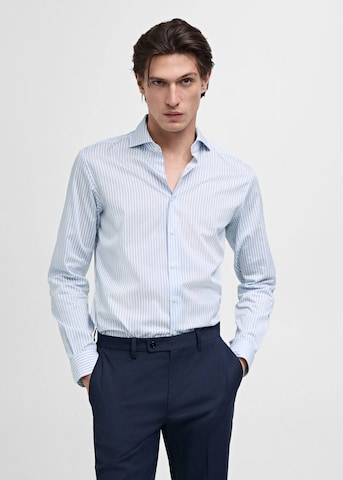 MANGO MAN Slim fit Button Up Shirt 'Pals' in Blue: front