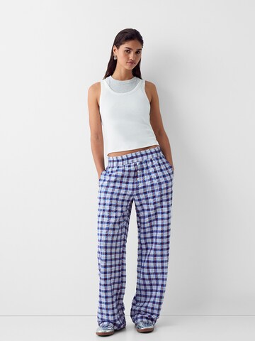 Bershka Wide leg Broek in Blauw