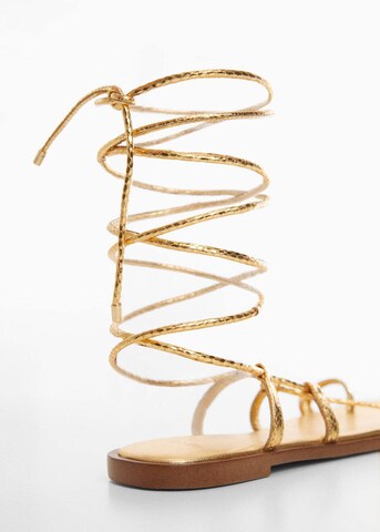 MANGO Strap Sandals 'Gozo1' in Gold