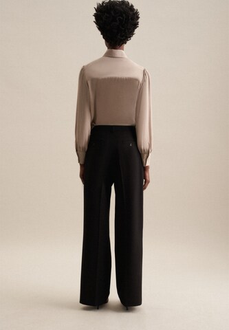 SEIDENSTICKER Wide leg Pleat-front trousers 'Schwarze Rose' in Black