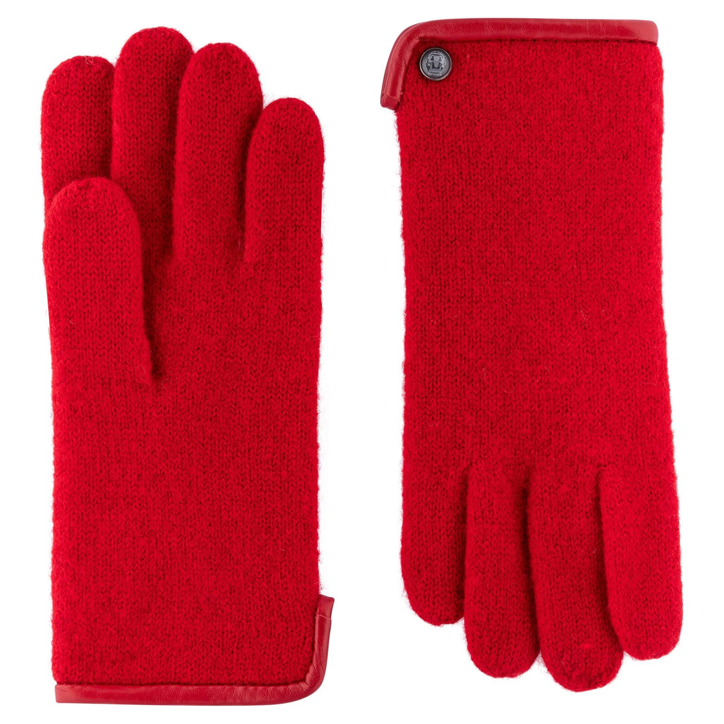 Roeckl Full finger gloves 'FELTED WOOL' in Red: front