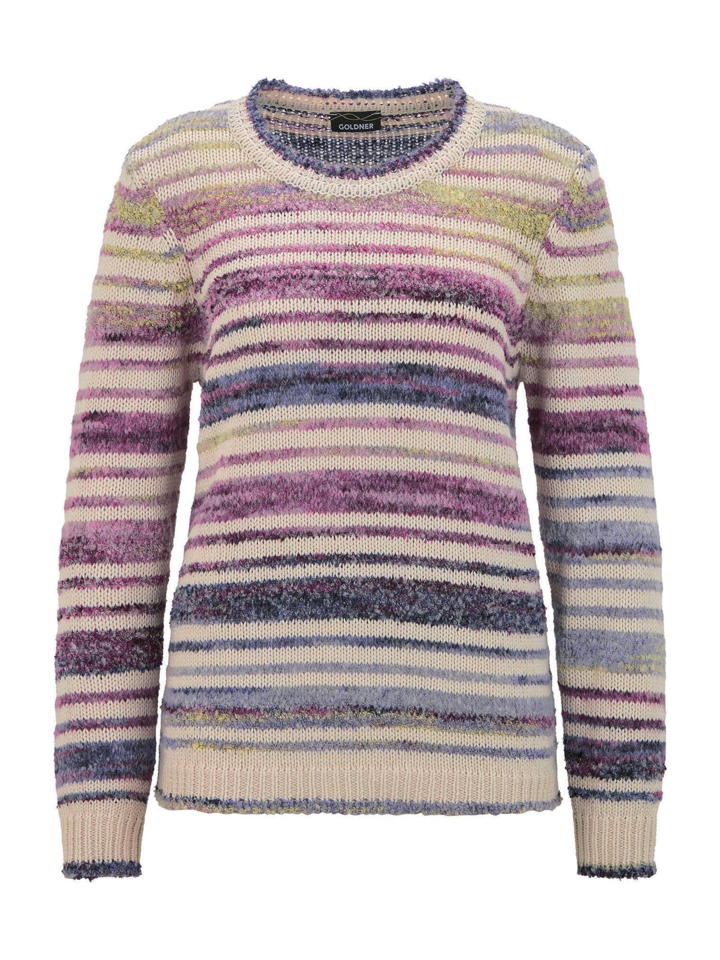 Goldner Pull-over en S en crème / bleu / vert gazon / baie, Vue avec produit