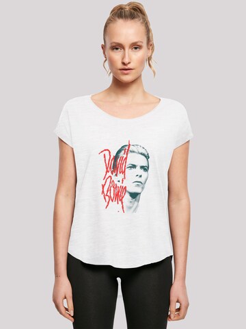 T-shirt 'David Bowie Mono Stare' F4NT4STIC en blanc : devant