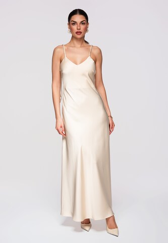 Robe de soirée Ombre en beige : devant