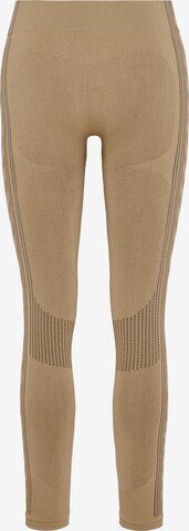 Hummel Skinny Sportbroek in Geel