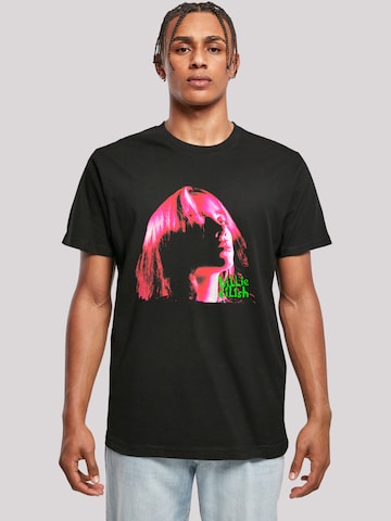 F4NT4STIC Shirt 'Billie Eilish Iconic Pop Music Art Print for Fans' in Zwart: voorkant