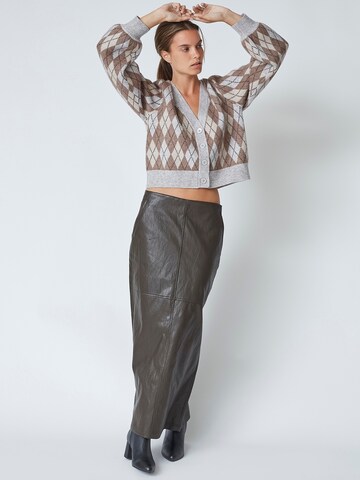 co'couture Gebreid vest 'Row' in Bruin