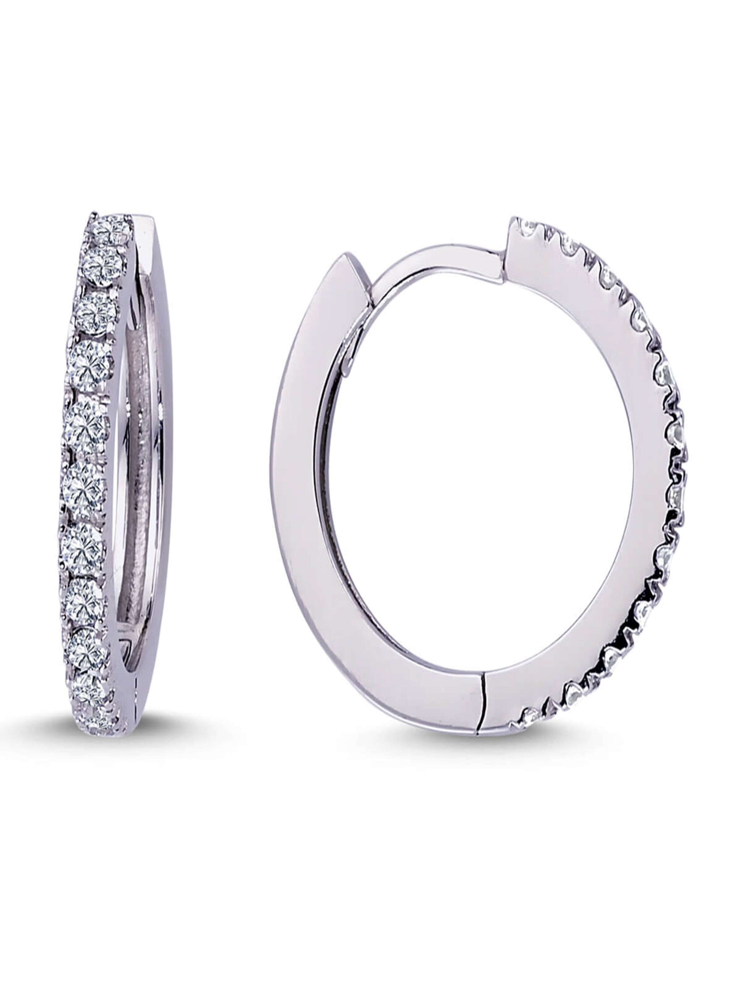 EinStein Diamant Earrings 'Creolen' in Silver: front
