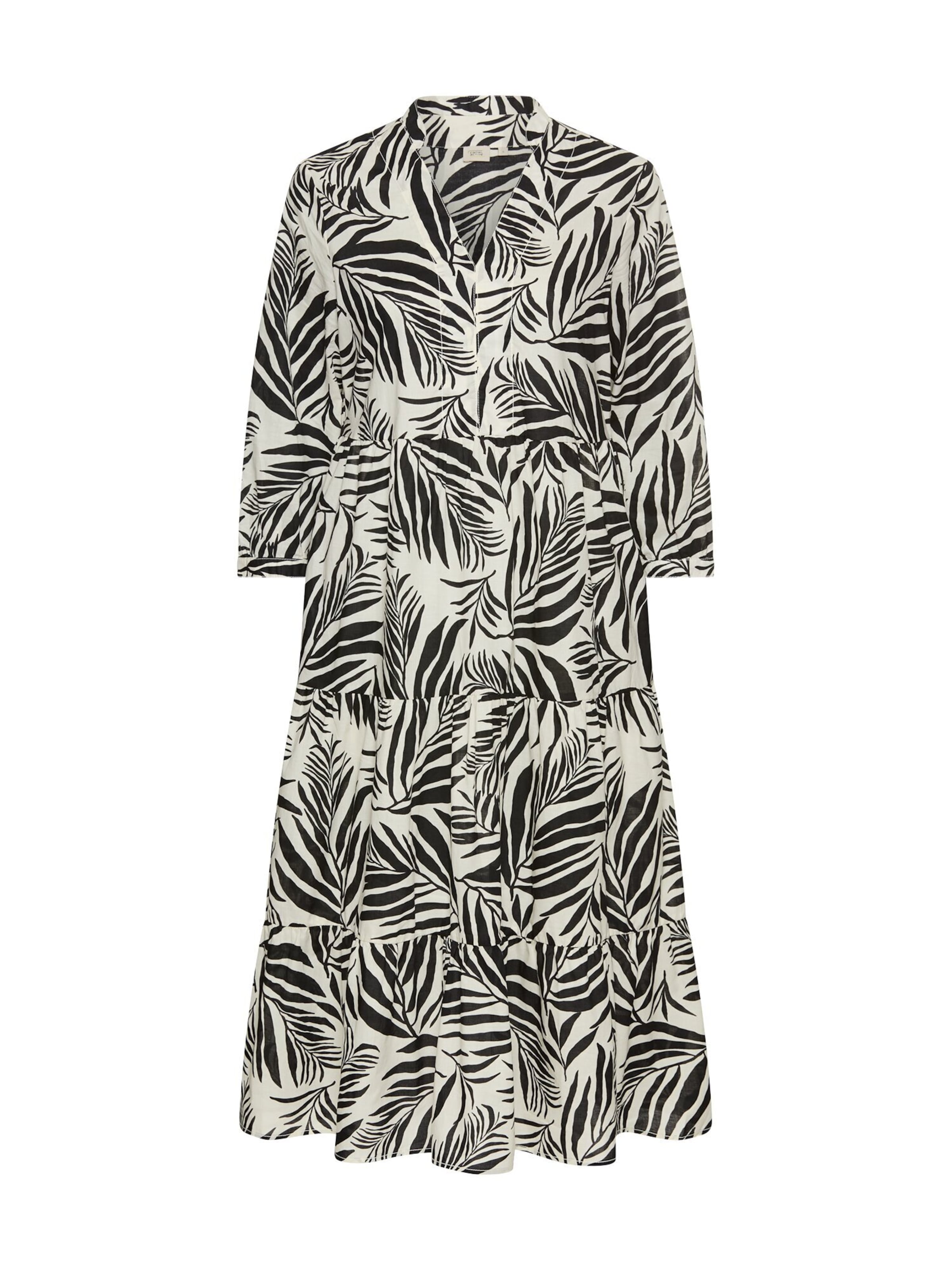 CAMEL ACTIVE Mittellanges Sommerkleid mit Allover-Print in Schwarz: Vorderseite
