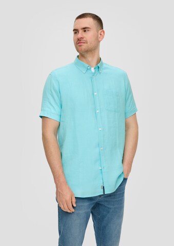 s.Oliver Men Tall Sizes Regular fit Button Up Shirt in Blue: front