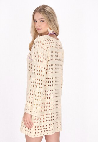 IZIA Knit dress 'Fashion Look' in Beige