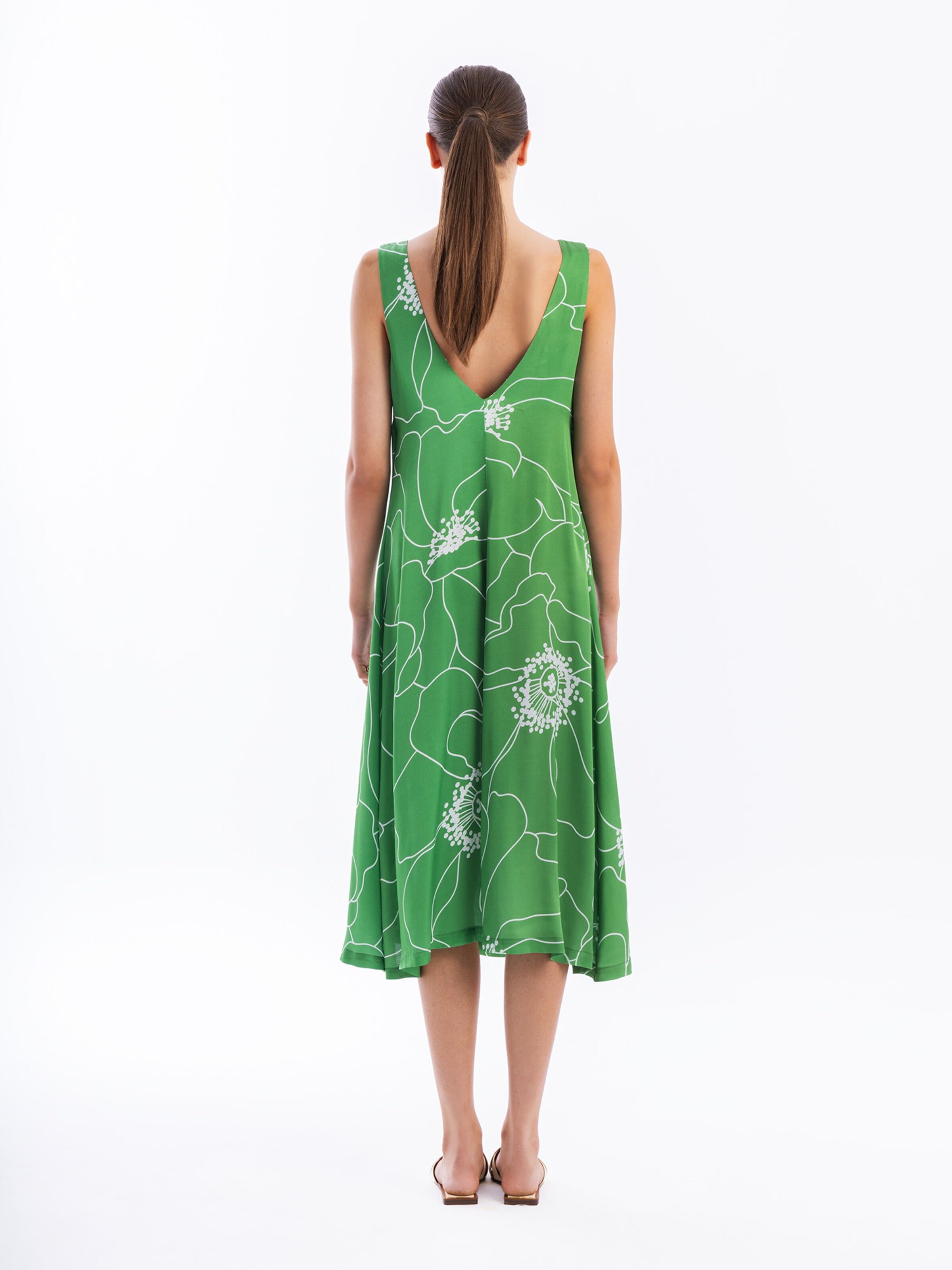 Haris Cotton Jurk 'Haris Cotton' in Groen