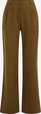 WE Fashion Pleat-front trousers in Green: front