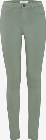 Coupe slim Pantalon 'Elva' b.young en vert : devant