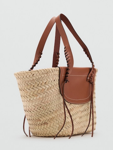 MANGO Beach bag 'CLUB' in Brown