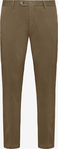 Boggi Milano Slim fit Chino trousers in Green: front