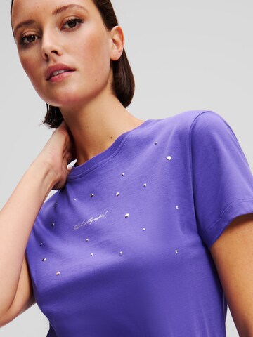Maglietta ' Rhinestones Detail ' di Karl Lagerfeld in lilla