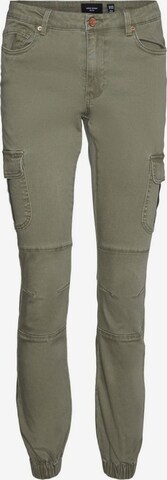 Coupe slim Jeans cargo VERO MODA en vert : devant