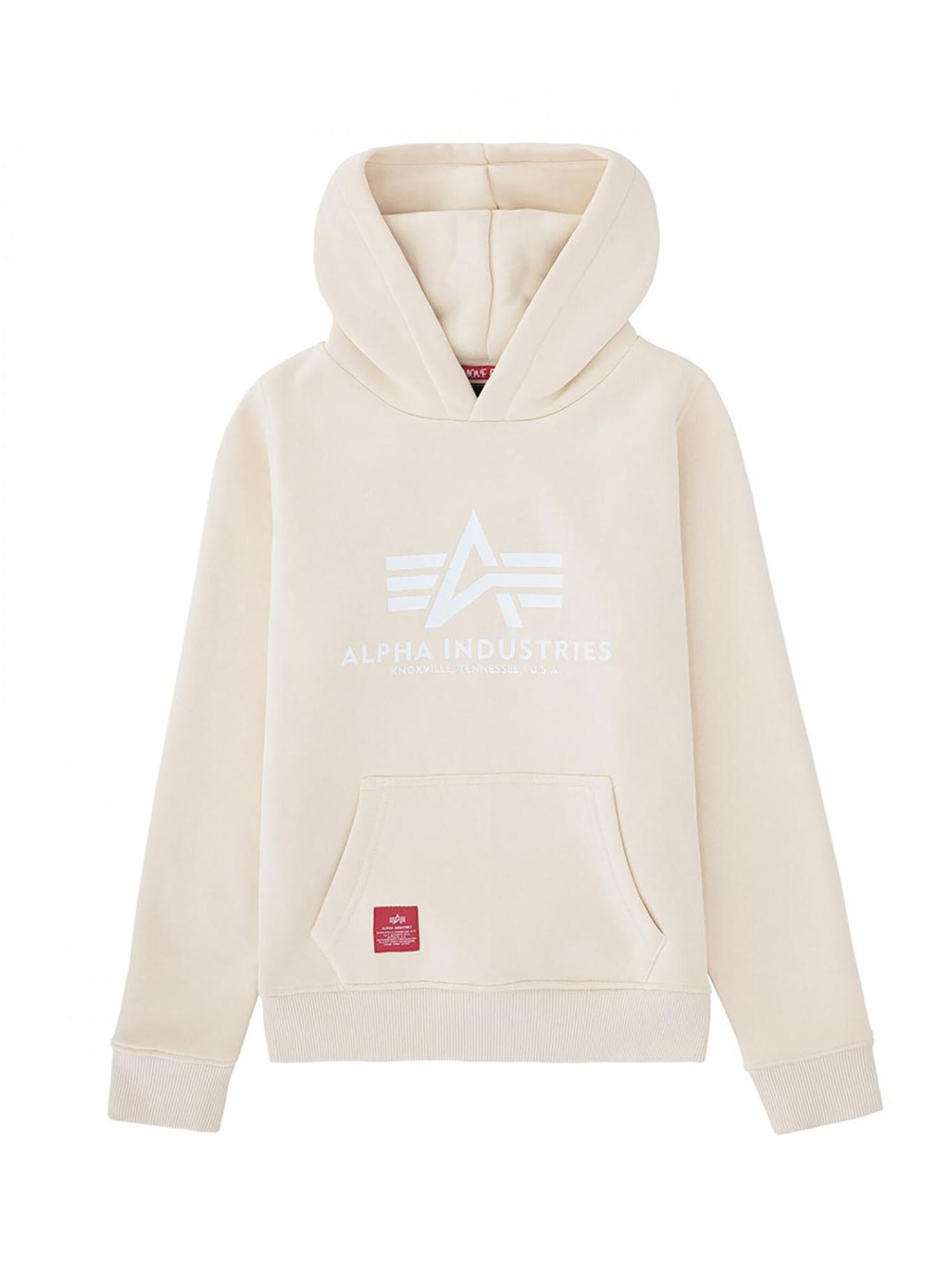 ALPHA INDUSTRIES Mikina – bílá: přední strana