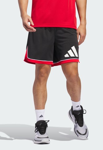 ADIDAS PERFORMANCE - Loosefit Calças de desporto 'Badge Of Sport' em preto: frente
